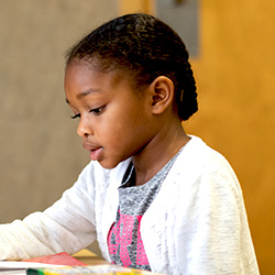 girl working at desk