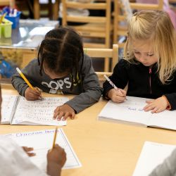 children working on classroom activity